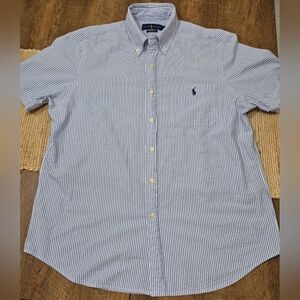 Polo Ralph Lauren Cotton Stripe Seersucker SS Shirt Mens Large
